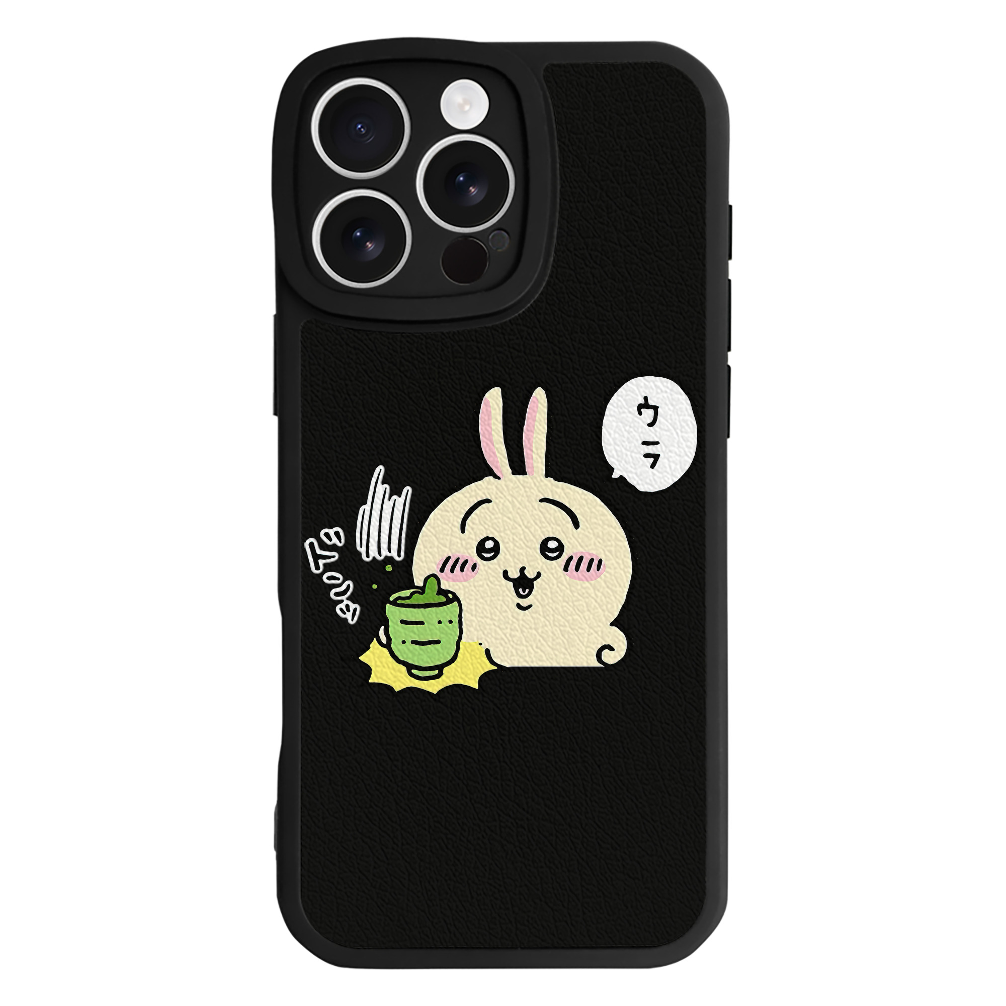 （画像用） ちいかわ うさぎ Chii-kawa usagi 【iPhone 16シリーズ対応】シリコンスマホケース（レザー調） 材質：シリコン